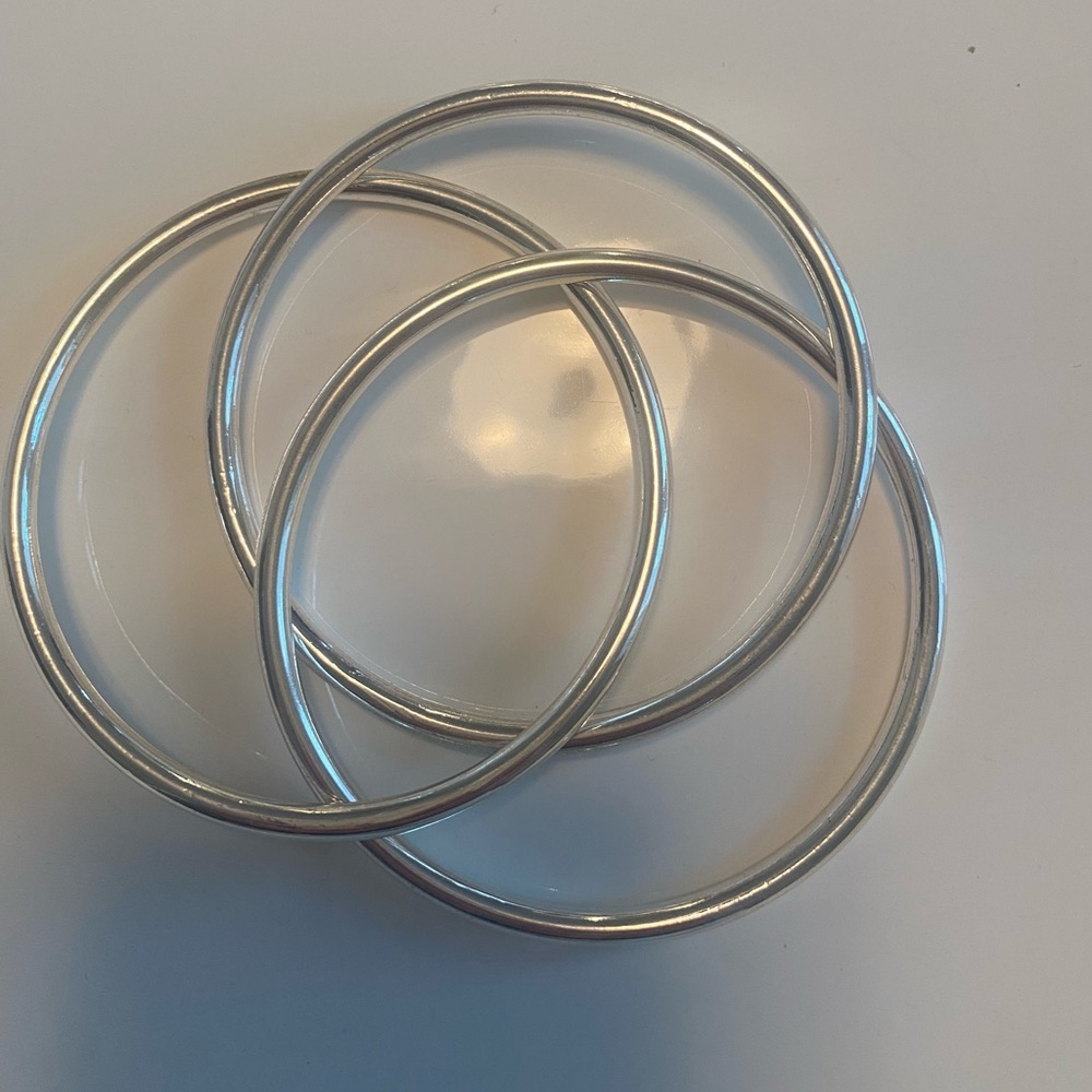 Silver bangle bracelets - set of 3